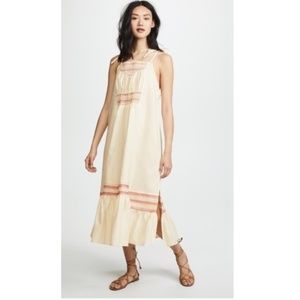 Free People Another Love Cream Linen Smocked Dress